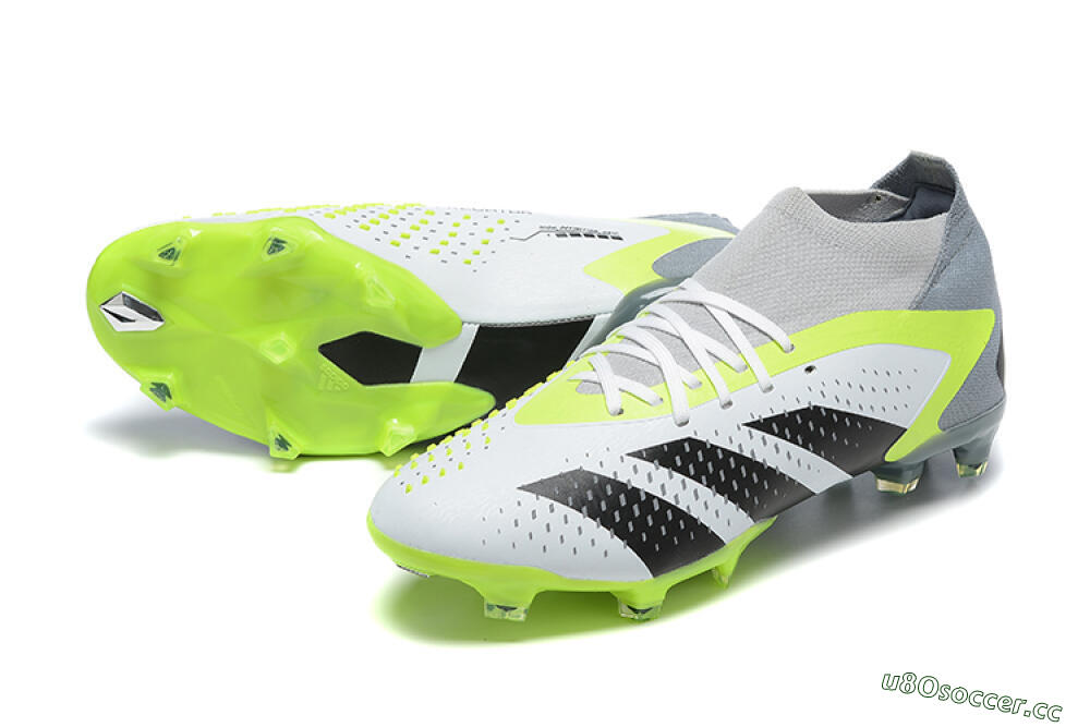 Men's Adidas Predator Accuracy.1 FG Firm Ground High-Tops Football Boots - White/Black/Yellow 3