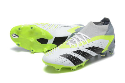 Men's Adidas Predator Accuracy.1 FG Firm Ground High-Tops Football Boots - White/Black/Yellow