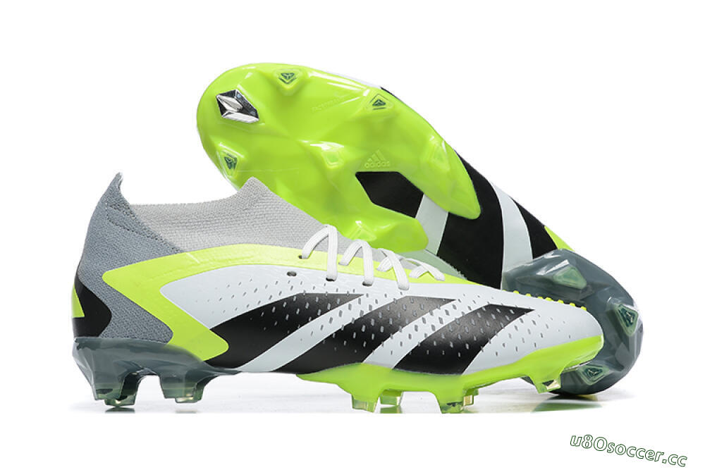 Men's Adidas Predator Accuracy.1 FG Firm Ground High-Tops Football Boots - White/Black/Yellow 2