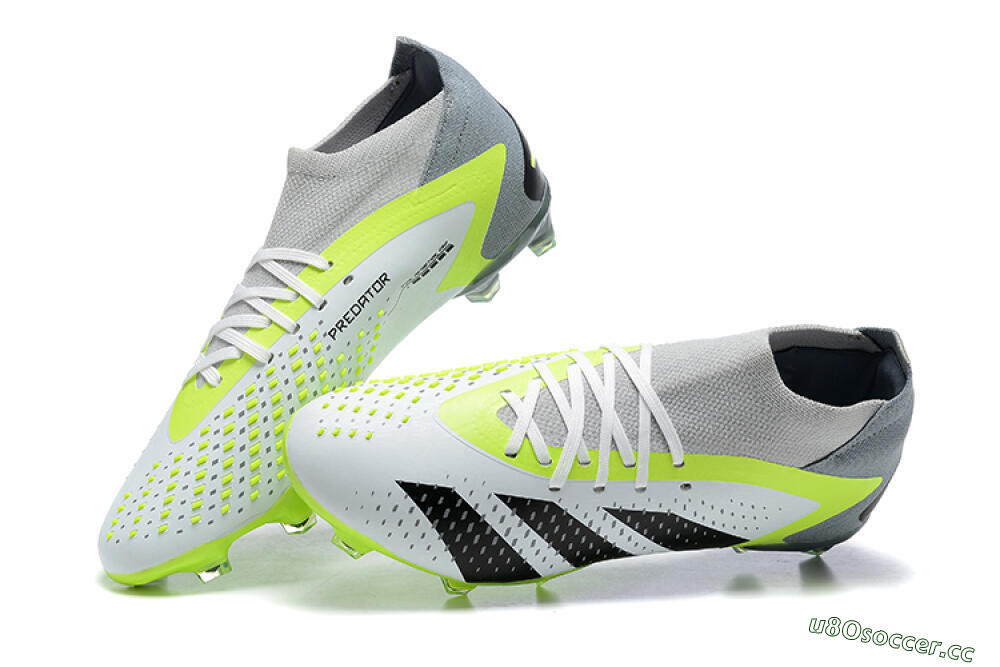 Men's Adidas Predator Accuracy.1 FG Firm Ground High-Tops Football Boots - White/Black/Yellow 7