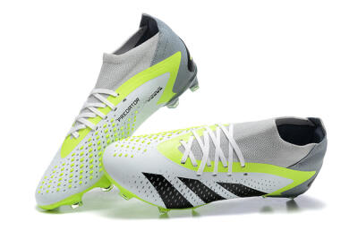Men's Adidas Predator Accuracy.1 FG Firm Ground High-Tops Football Boots - White/Black/Yellow