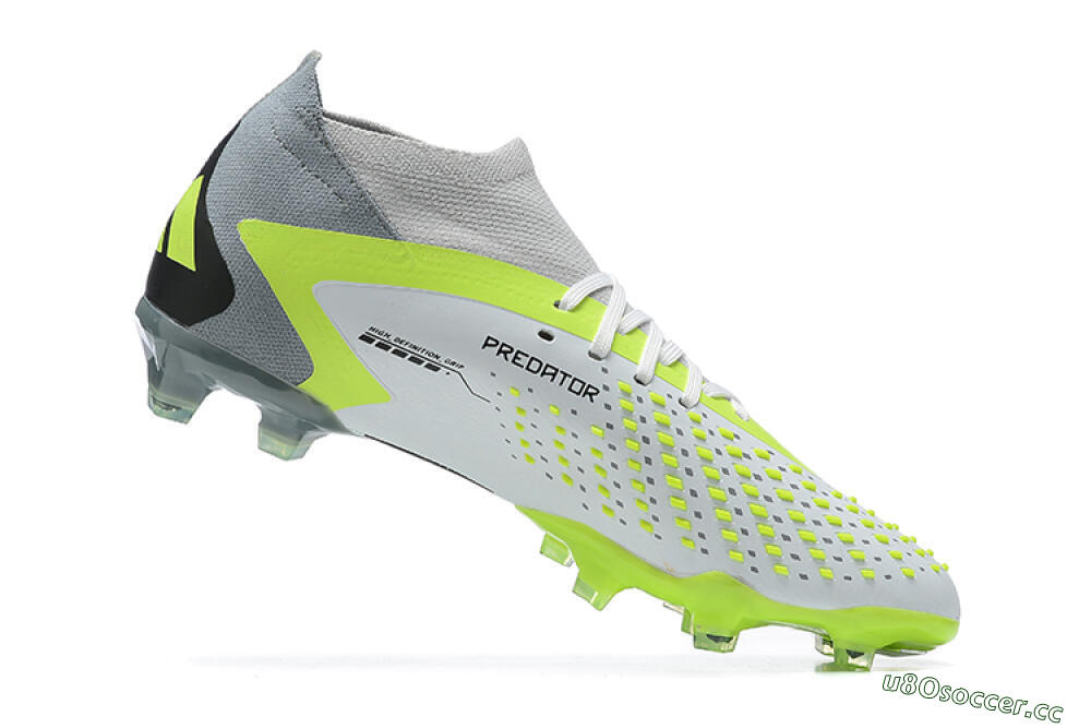 Men's Adidas Predator Accuracy.1 FG Firm Ground High-Tops Football Boots - White/Black/Yellow 8