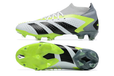 Men's Adidas Predator Accuracy.1 FG Firm Ground High-Tops Football Boots - White/Black/Yellow
