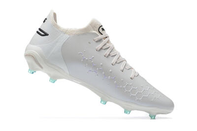 Men's Puma King Ultimate Icon FG Multi Ground Low-Tops Football Boots - White/Black/Green
