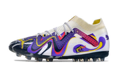 Men's Puma Future Ultimate NJR MG Multi Ground Low-Tops Football Boots - White/Purple/Yellow