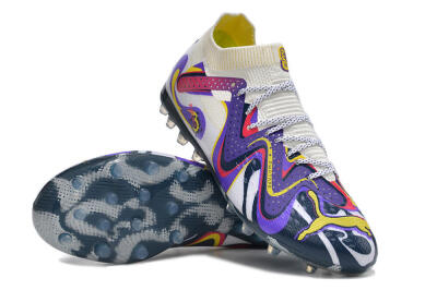 Men's Puma Future Ultimate NJR MG Multi Ground Low-Tops Football Boots - White/Purple/Yellow