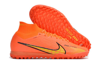 Men's Nike Air Zoom Mercurial Superfly 9 Elite TF Artificial Turf High-Tops Football Shoes - Red/Yellow