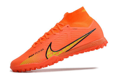 Men's Nike Air Zoom Mercurial Superfly 9 Elite TF Artificial Turf High-Tops Football Shoes - Red/Yellow
