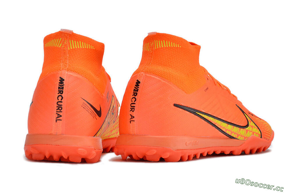 Men's Nike Air Zoom Mercurial Superfly 9 Elite TF Artificial Turf High-Tops Football Shoes - Red/Yellow 6