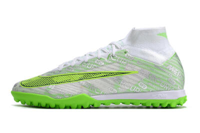 Unisex Nike Air Zoom Mercurial Superfly 9 Elite TF Artificial Turf High-Tops Football Shoes - Green/White/Silver