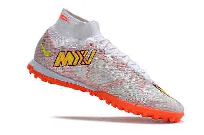 Unisex Nike Air Zoom Mercurial Superfly 9 Elite TF Artificial Turf High-Tops Football Shoes - Orange/White/Silver