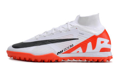Unisex Nike Mercurial Superfly 9 Elite TF Artificial Turf High-Tops Football Shoes - White/Black/Red