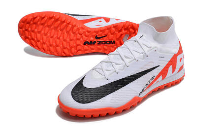 Unisex Nike Mercurial Superfly 9 Elite TF Artificial Turf High-Tops Football Shoes - White/Black/Red