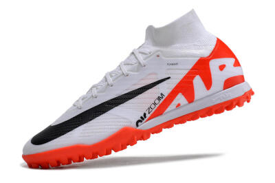 Unisex Nike Mercurial Superfly 9 Elite TF Artificial Turf High-Tops Football Shoes - White/Black/Red