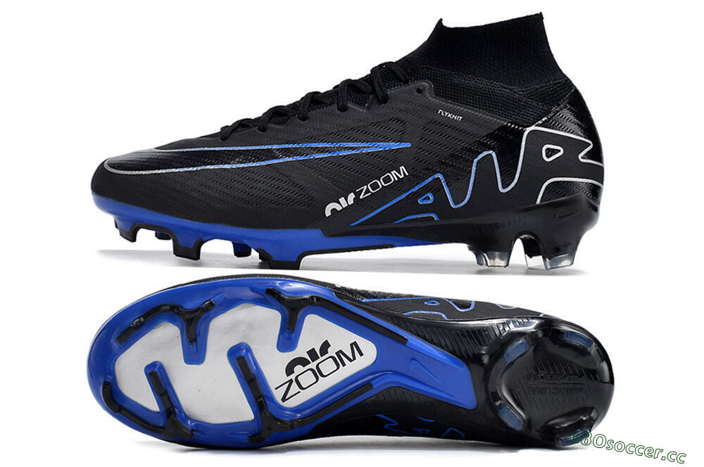 Unisex Nike Air Zoom Superfly 9 Elite SE FG Firm Ground High-Tops Football Boots - Black/Blue/White 1