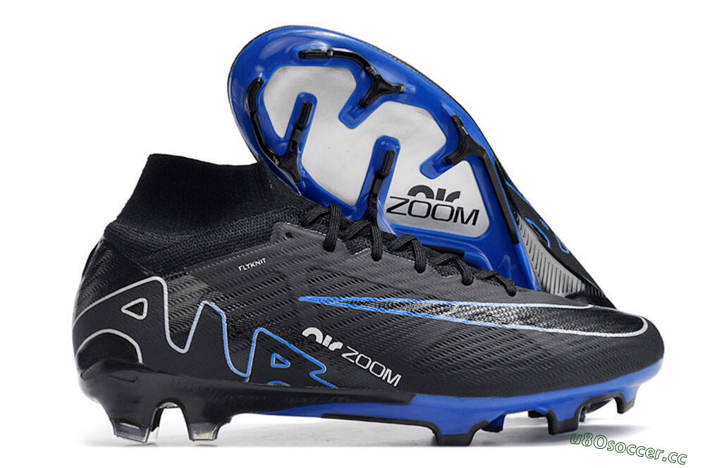 Unisex Nike Air Zoom Superfly 9 Elite SE FG Firm Ground High-Tops Football Boots - Black/Blue/White 2
