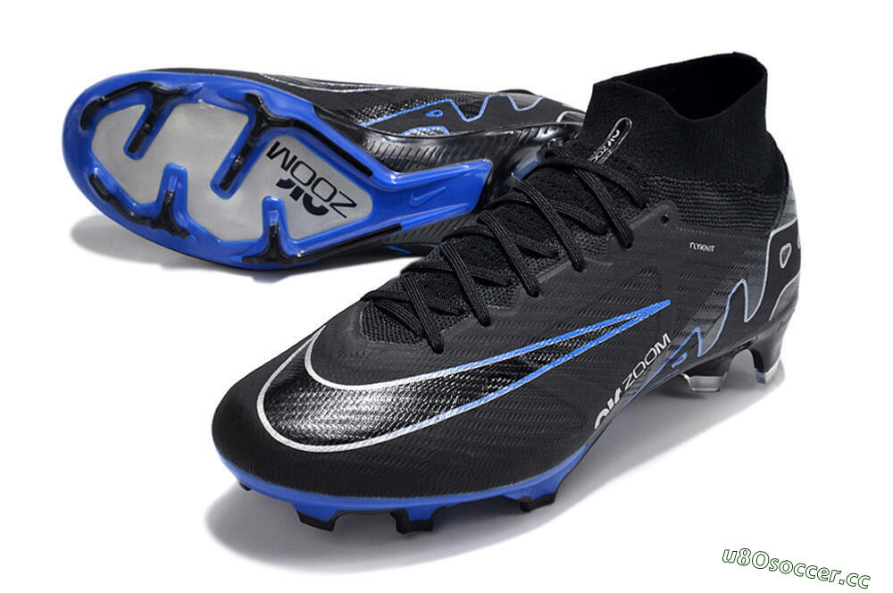 Unisex Nike Air Zoom Superfly 9 Elite SE FG Firm Ground High-Tops Football Boots - Black/Blue/White 3