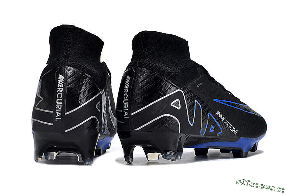 Unisex Nike Air Zoom Superfly 9 Elite SE FG Firm Ground High-Tops Football Boots - Black/Blue/White 6