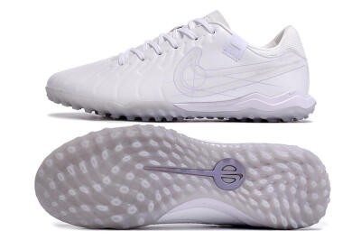 Men's Nike Tiempo Legend 10 TF Artificial Turf Low-Tops Football Shoes - White/Blue
