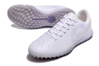 Men's Nike Tiempo Legend 10 TF Artificial Turf Low-Tops Football Shoes - White/Blue