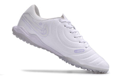 Men's Nike Tiempo Legend 10 TF Artificial Turf Low-Tops Football Shoes - White/Blue