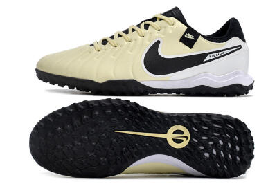 Men's Nike Tiempo Legend 10 TF Artificial Turf Low-Tops Football Shoes - Yellow/Black/White