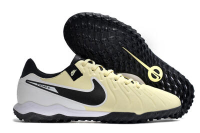 Men's Nike Tiempo Legend 10 TF Artificial Turf Low-Tops Football Shoes - Yellow/Black/White