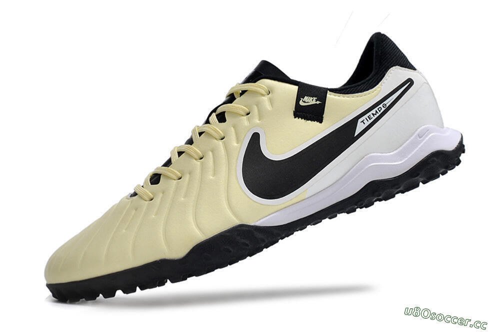 Men's Nike Tiempo Legend 10 TF Artificial Turf Low-Tops Football Shoes - Yellow/Black/White 4