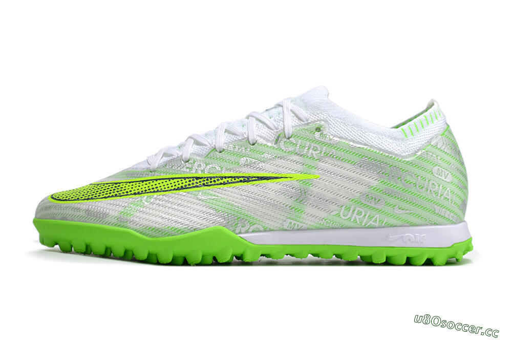 Unisex Nike Air Zoom Mercurial Vapor 15 Elite TF Artificial Turf Low-Tops Football Shoes - Green/White/Silver 0