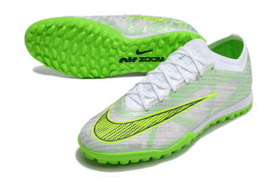 Unisex Nike Air Zoom Mercurial Vapor 15 Elite TF Artificial Turf Low-Tops Football Shoes - Green/White/Silver