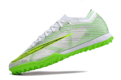 Unisex Nike Air Zoom Mercurial Vapor 15 Elite TF Artificial Turf Low-Tops Football Shoes - Green/White/Silver
