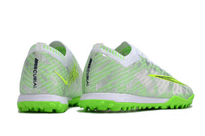 Unisex Nike Air Zoom Mercurial Vapor 15 Elite TF Artificial Turf Low-Tops Football Shoes - Green/White/Silver