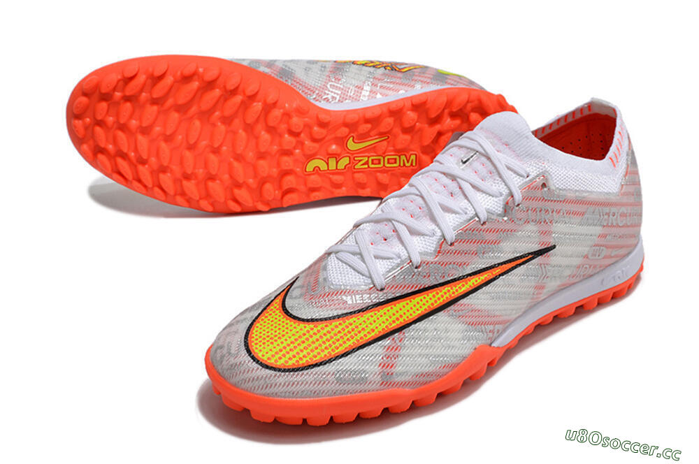 Unisex Nike Air Zoom Mercurial Vapor 15 Elite TF Artificial Turf Low-Tops Football Shoes - Orange/White/Silver 3