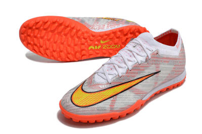 Unisex Nike Air Zoom Mercurial Vapor 15 Elite TF Artificial Turf Low-Tops Football Shoes - Orange/White/Silver