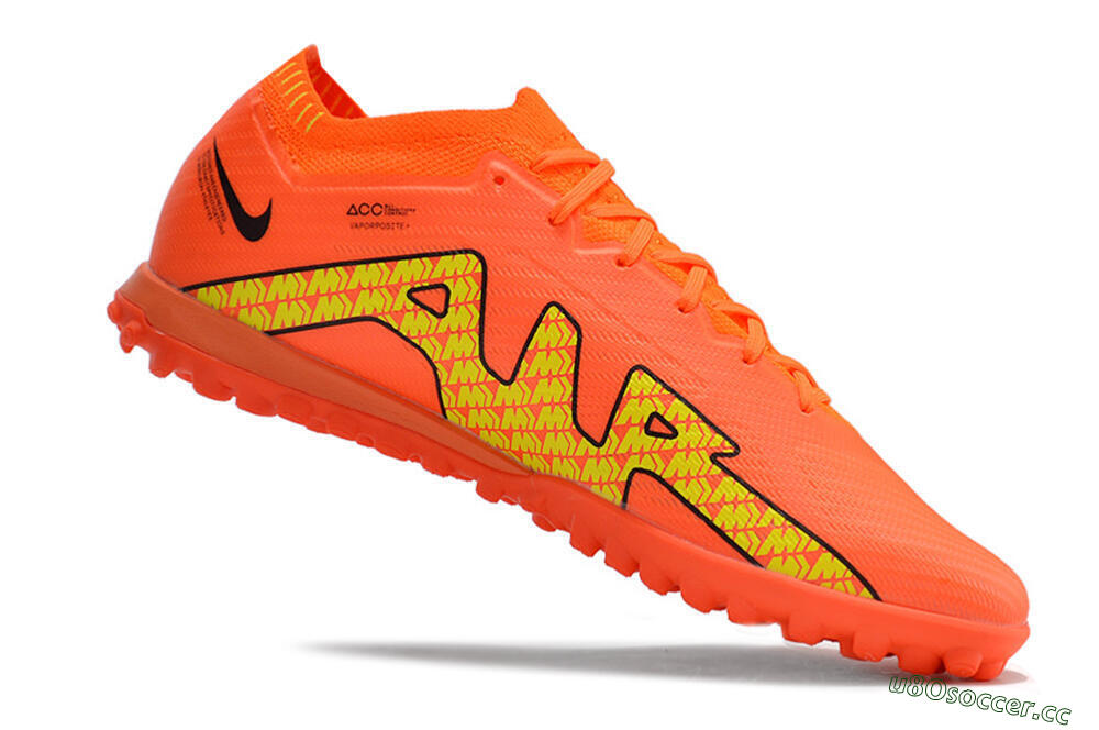 Men's Nike Air Zoom Mercurial Vapor 15 Elite TF Artificial Turf Low-Tops Football Shoes - Red/Yellow 4