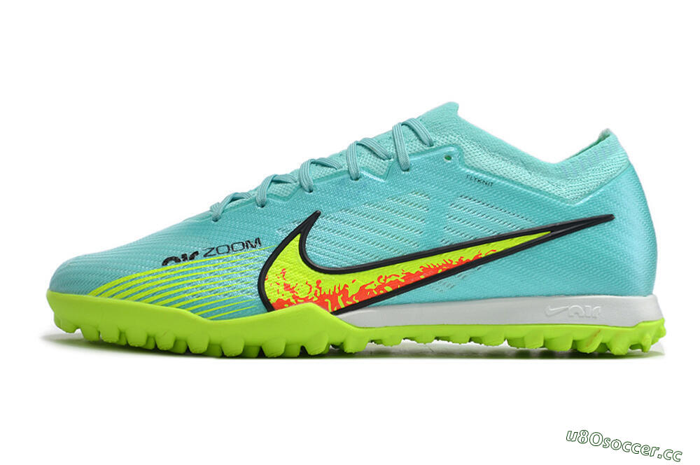 Men's Nike Air Zoom Mercurial Vapor 15 Elite TF Artificial Turf Low-Tops Football Shoes - Blue/Green 0