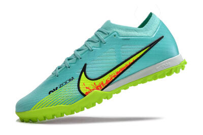 Men's Nike Air Zoom Mercurial Vapor 15 Elite TF Artificial Turf Low-Tops Football Shoes - Blue/Green