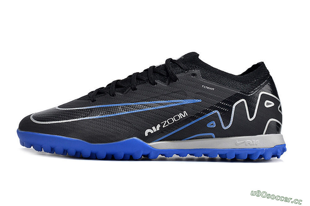 Unisex Nike Mercurial Vapor 15 Elite TF Artificial Turf Low-Tops Football Shoes - Black/Blue 0