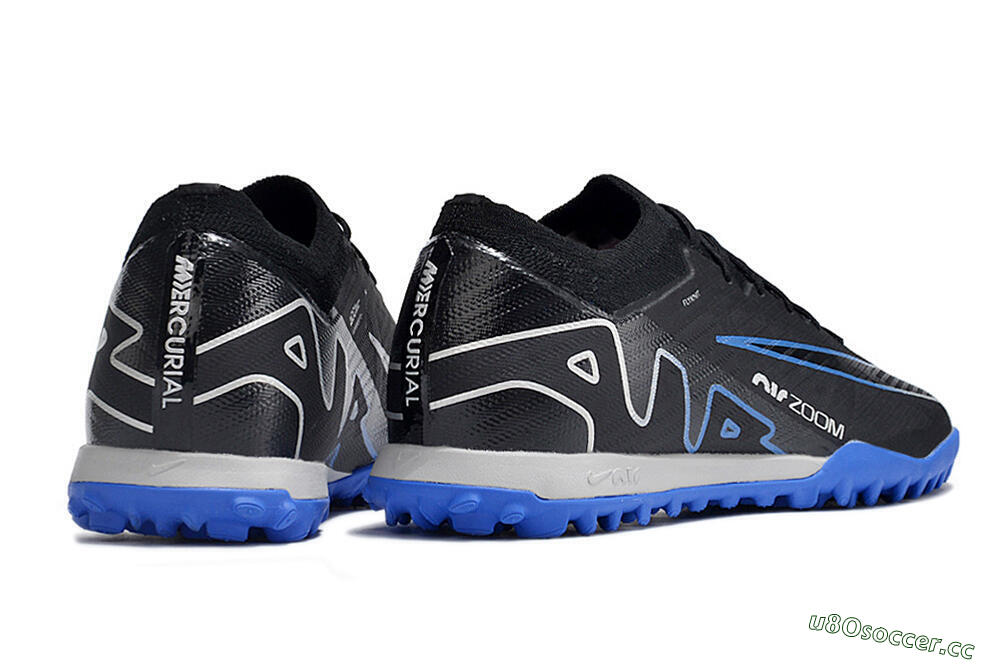 Unisex Nike Mercurial Vapor 15 Elite TF Artificial Turf Low-Tops Football Shoes - Black/Blue 6