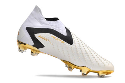 Men's Adidas Predator Accuracy+ FG Firm Ground High-Tops Football Boots - White/Gold/Black