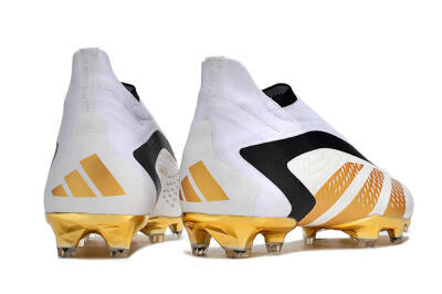 Men's Adidas Predator Accuracy+ FG Firm Ground High-Tops Football Boots - White/Gold/Black