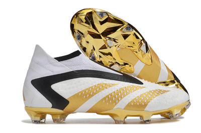 Men's Adidas Predator Accuracy+ FG Firm Ground High-Tops Football Boots - White/Gold/Black