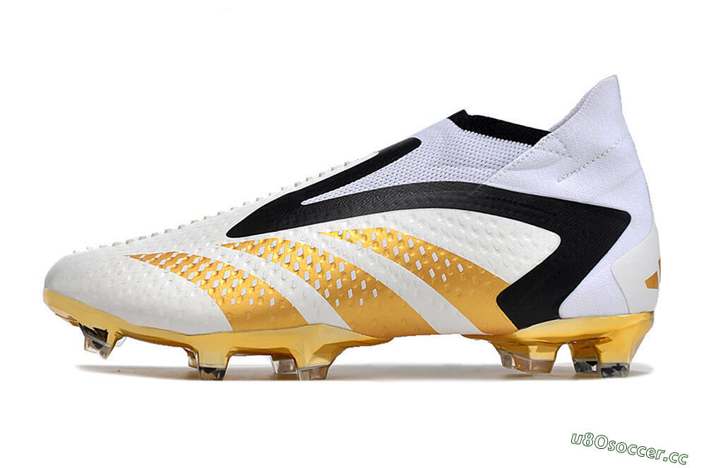 Men's Adidas Predator Accuracy+ FG Firm Ground High-Tops Football Boots - White/Gold/Black 0