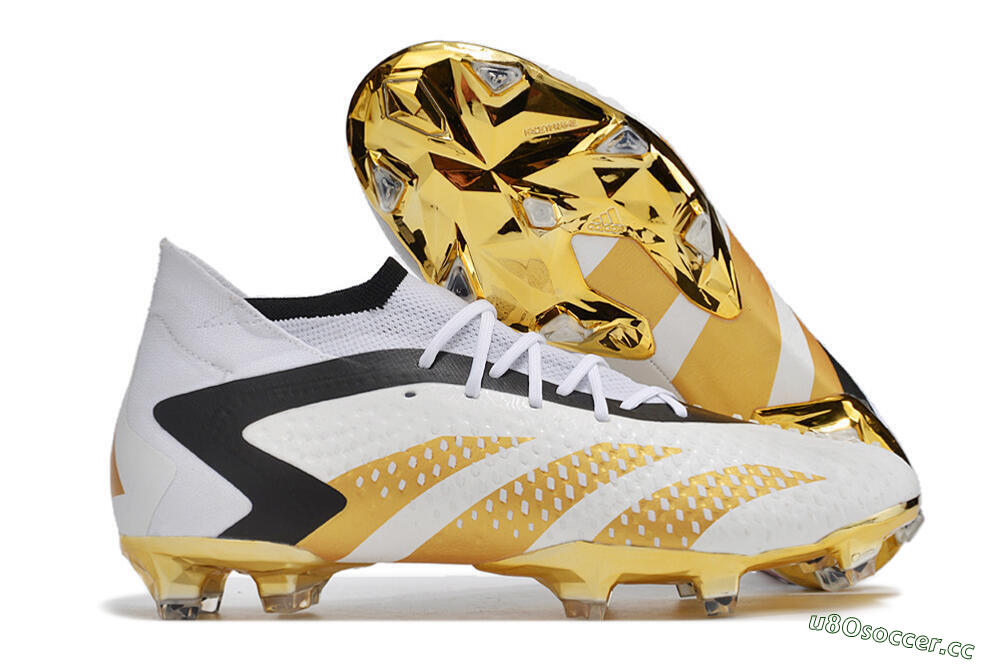 Men's Adidas Predator Accuracy.1 FG Firm Ground High-Tops Football Boots - White/Gold/Black 2