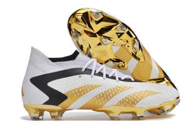 Men's Adidas Predator Accuracy.1 FG Firm Ground High-Tops Football Boots - White/Gold/Black