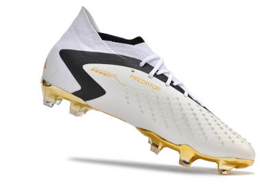 Men's Adidas Predator Accuracy.1 FG Firm Ground High-Tops Football Boots - White/Gold/Black