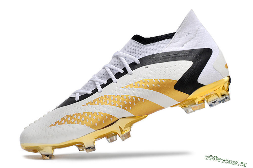 Men's Adidas Predator Accuracy.1 FG Firm Ground High-Tops Football Boots - White/Gold/Black 5