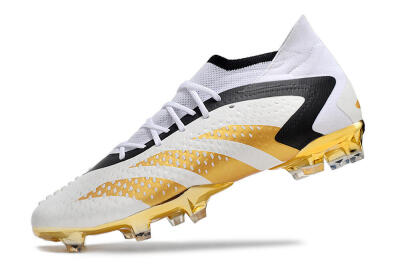 Men's Adidas Predator Accuracy.1 FG Firm Ground High-Tops Football Boots - White/Gold/Black