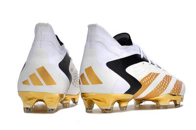 Men's Adidas Predator Accuracy.1 FG Firm Ground High-Tops Football Boots - White/Gold/Black