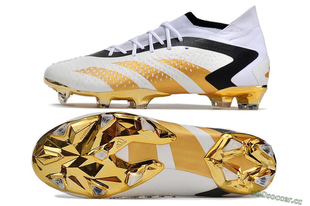 Men's Adidas Predator Accuracy.1 FG Firm Ground High-Tops Football Boots - White/Gold/Black 1